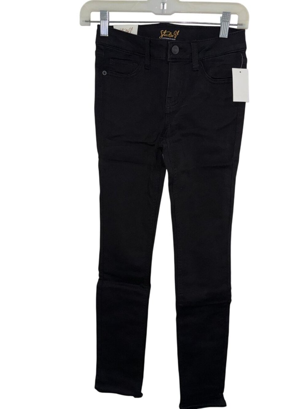Girls Black Skinny Jeans Size 10 Studio V Cotton/Polyester Blend